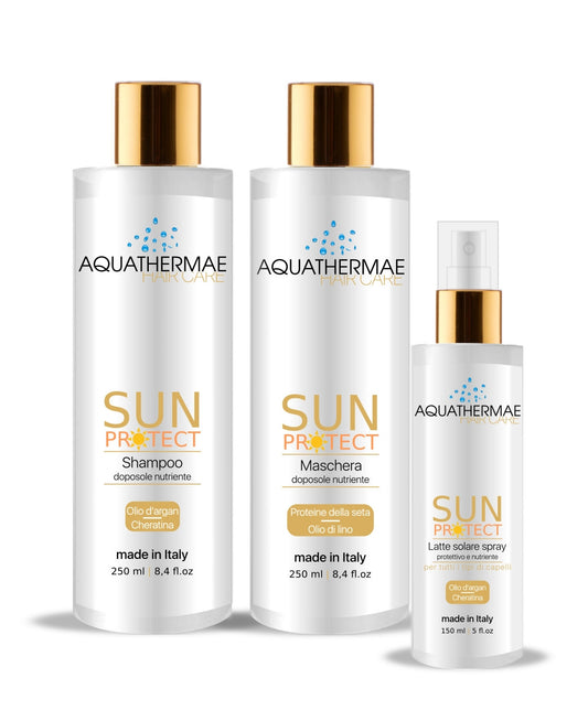 Protective and nourishing sun kit, healthy and protected hair, argan and keratin-0